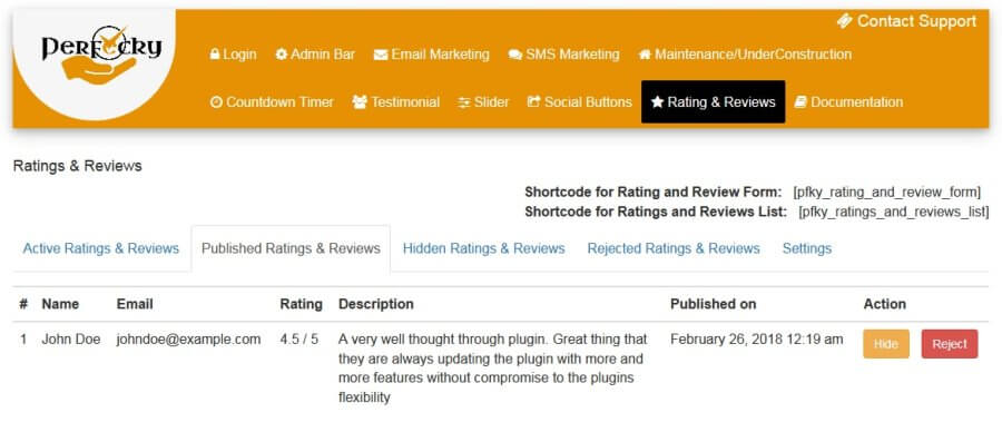 Perfecky Pro Published Ratings & Reviews